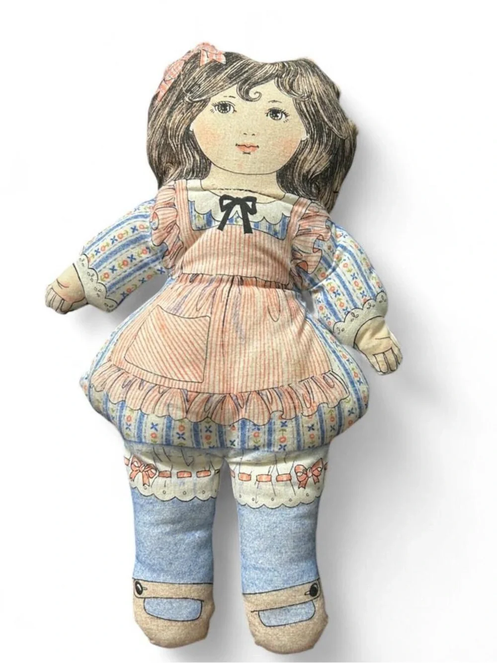 Vintage 1984 Mother Goose Reversible Mood Cloth Doll Plush Girl Toy 12
